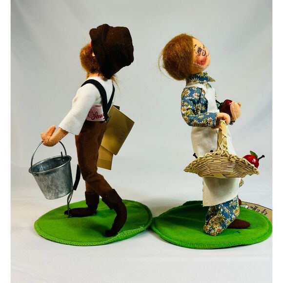 NWT Annalee Mr. and Mrs. Farmer 10" Felt Figures 2883 2884 Thanksgiving Farm - Picture 7 of 8